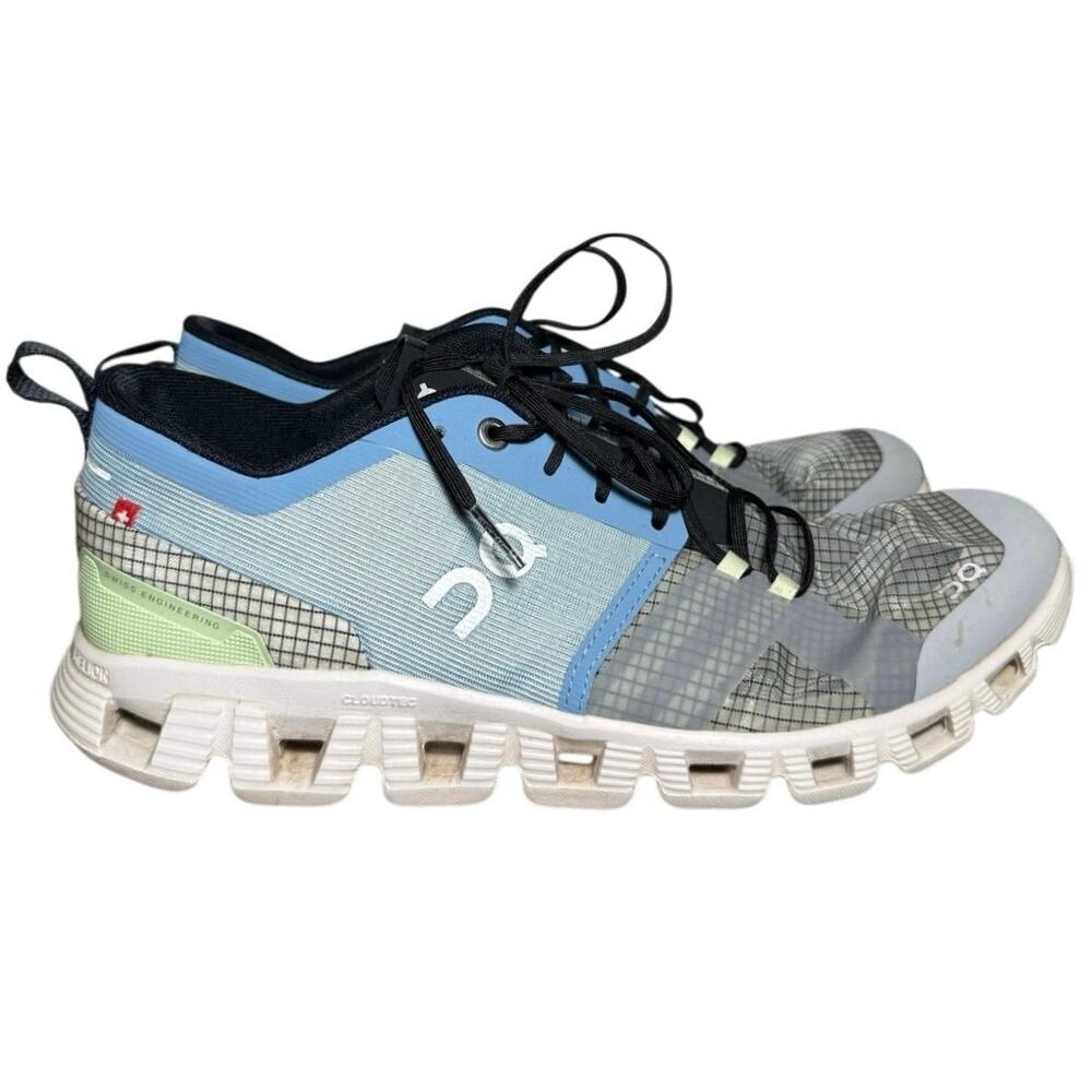 On Cloud X Shift Niagara White Blue Women's Running Shoes Size 10 MISSING INSOLE